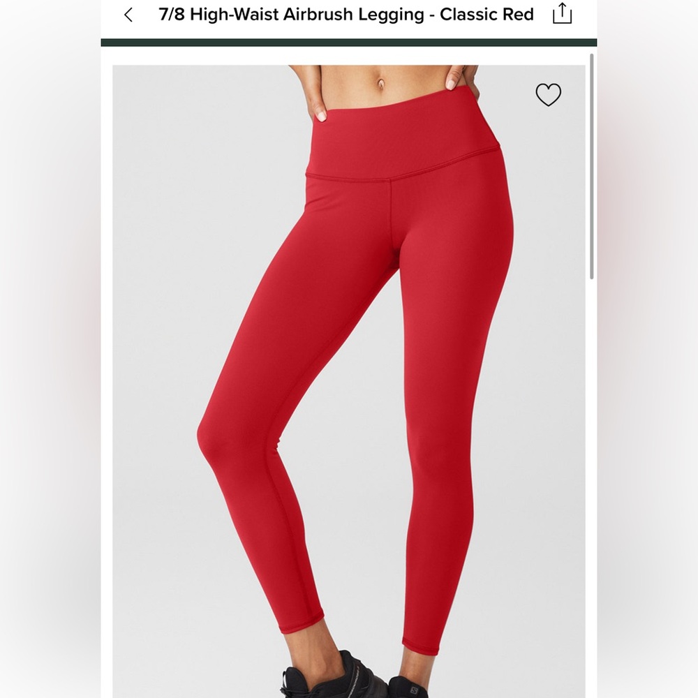 *LIKE NEW* ALO Yoga Classic Red 7/8 Airbrush Leggings